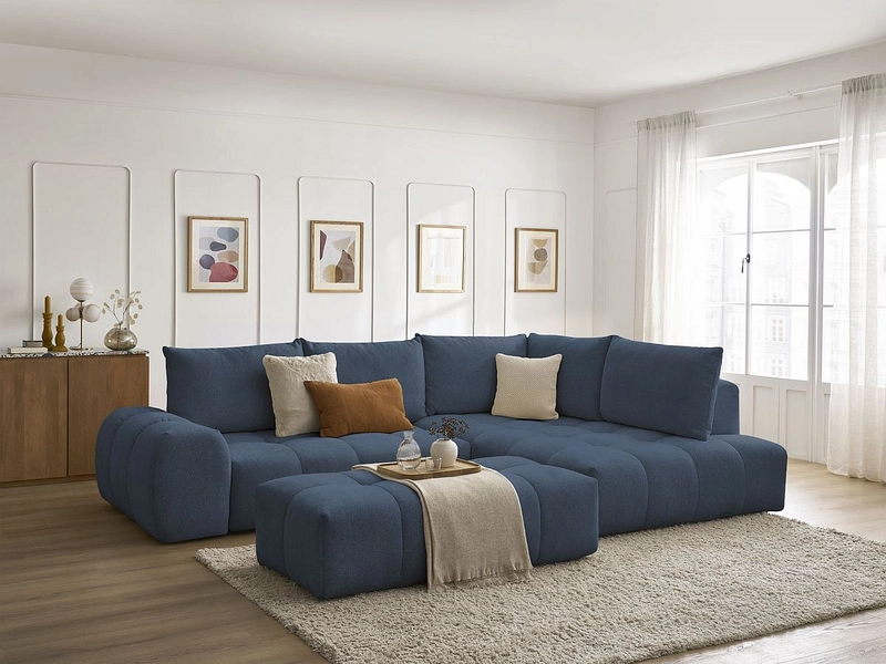 Canapé d'angle avec pouf BOBOCHIC EVEREST