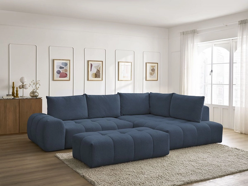 Canapé d'angle avec pouf BOBOCHIC EVEREST