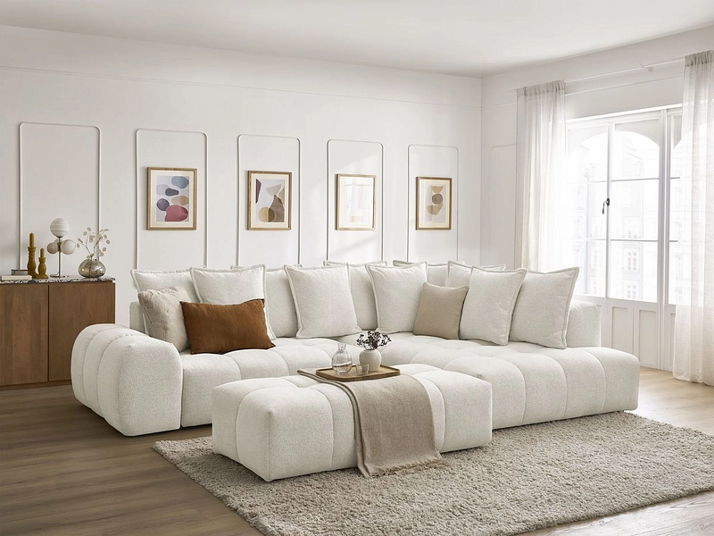 Canapé d'angle avec pouf BOBOCHIC EVEREST