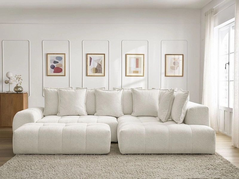 Canapé d'angle avec pouf BOBOCHIC EVEREST