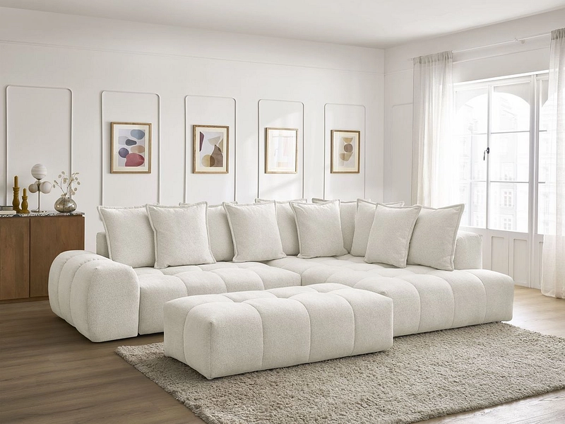 Canapé d'angle avec pouf BOBOCHIC EVEREST