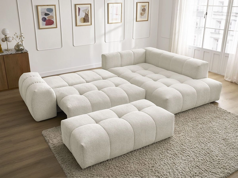 Canapé d'angle avec pouf BOBOCHIC EVEREST