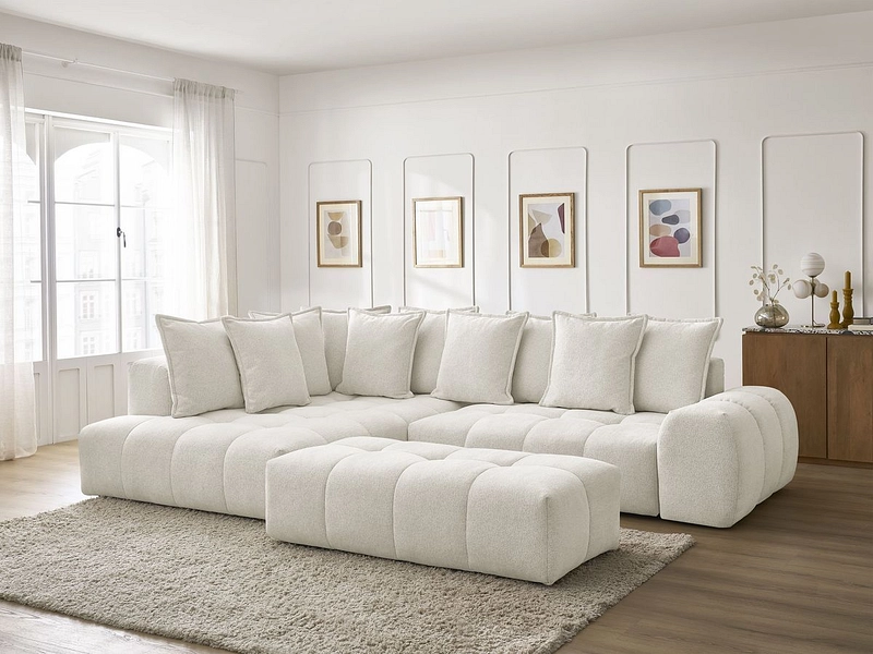 Divano ad angolo con pouf BOBOCHIC EVEREST