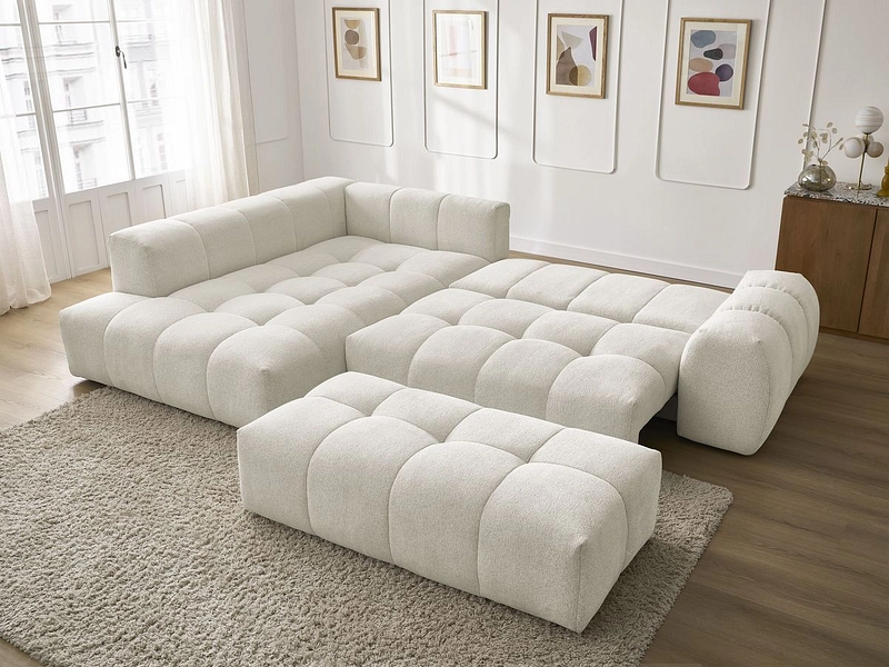 Divano ad angolo con pouf BOBOCHIC EVEREST