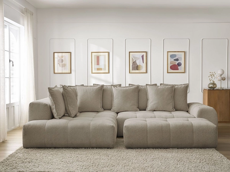 Canapé d'angle avec pouf BOBOCHIC EVEREST