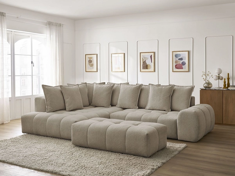 Canapé d'angle avec pouf BOBOCHIC EVEREST