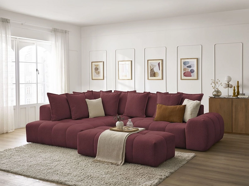 Canapé d'angle avec pouf BOBOCHIC EVEREST