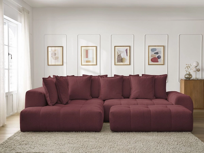 Canapé d'angle avec pouf BOBOCHIC EVEREST