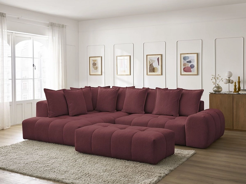 Canapé d'angle avec pouf BOBOCHIC EVEREST