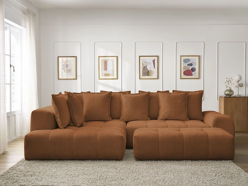 Divano ad angolo con pouf BOBOCHIC EVEREST
