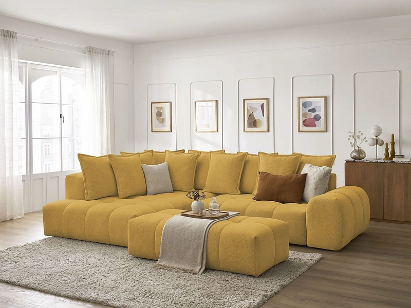 Canapé d'angle avec pouf BOBOCHIC EVEREST