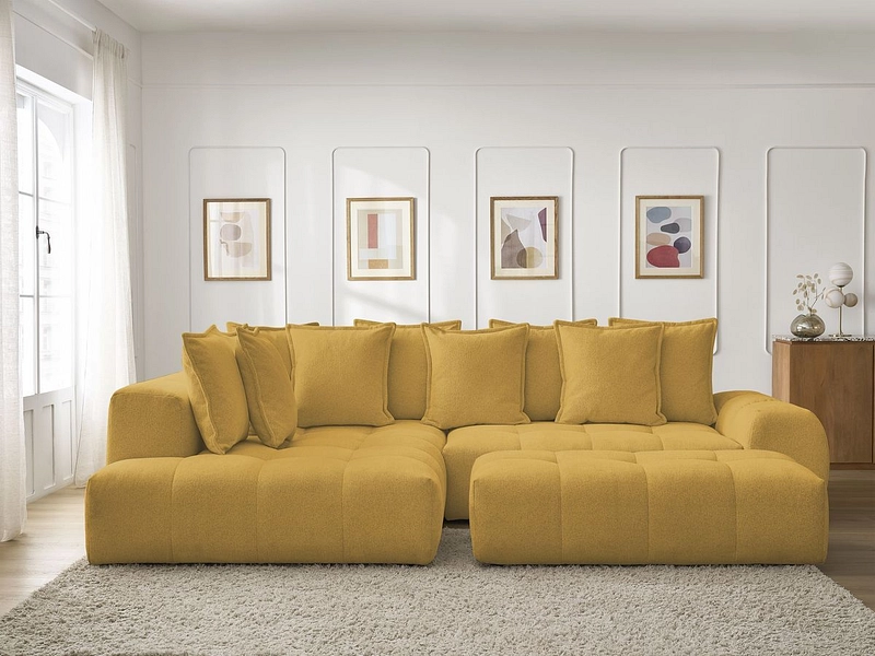 Canapé d'angle avec pouf BOBOCHIC EVEREST