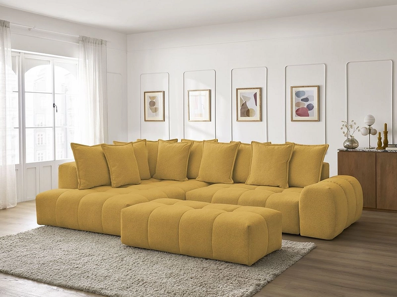 Canapé d'angle avec pouf BOBOCHIC EVEREST