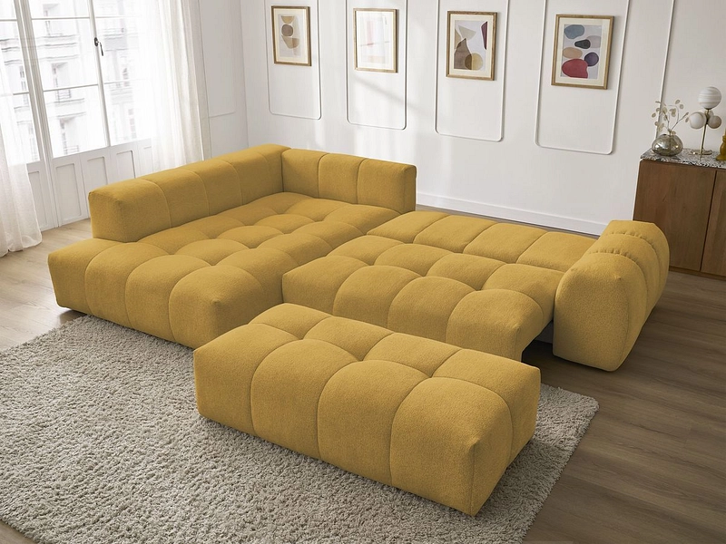 Canapé d'angle avec pouf BOBOCHIC EVEREST