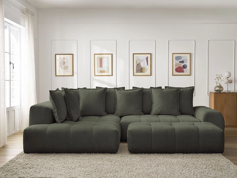 Divano ad angolo con pouf BOBOCHIC EVEREST