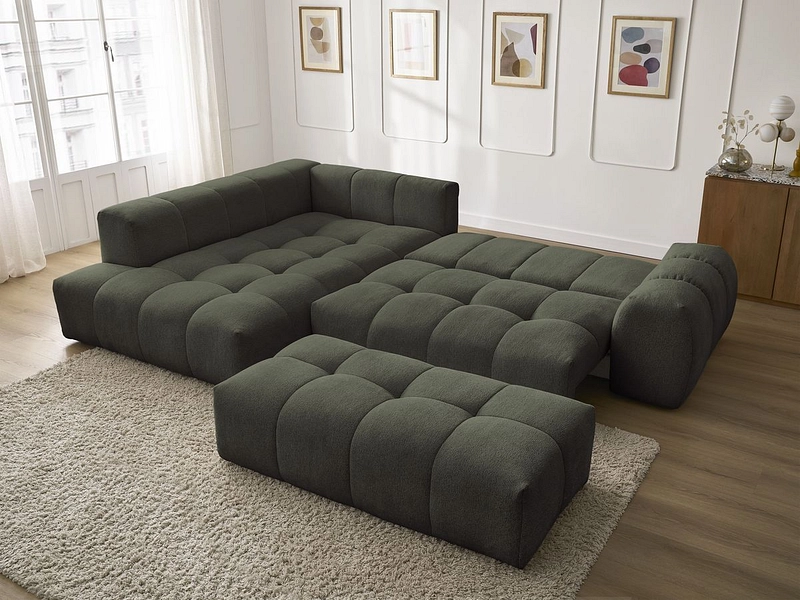 Divano ad angolo con pouf BOBOCHIC EVEREST