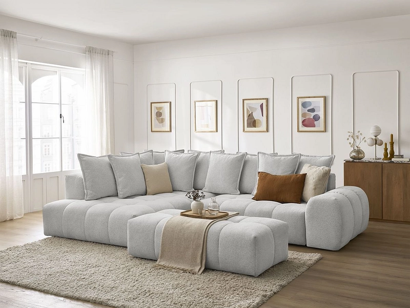 Canapé d'angle avec pouf BOBOCHIC EVEREST