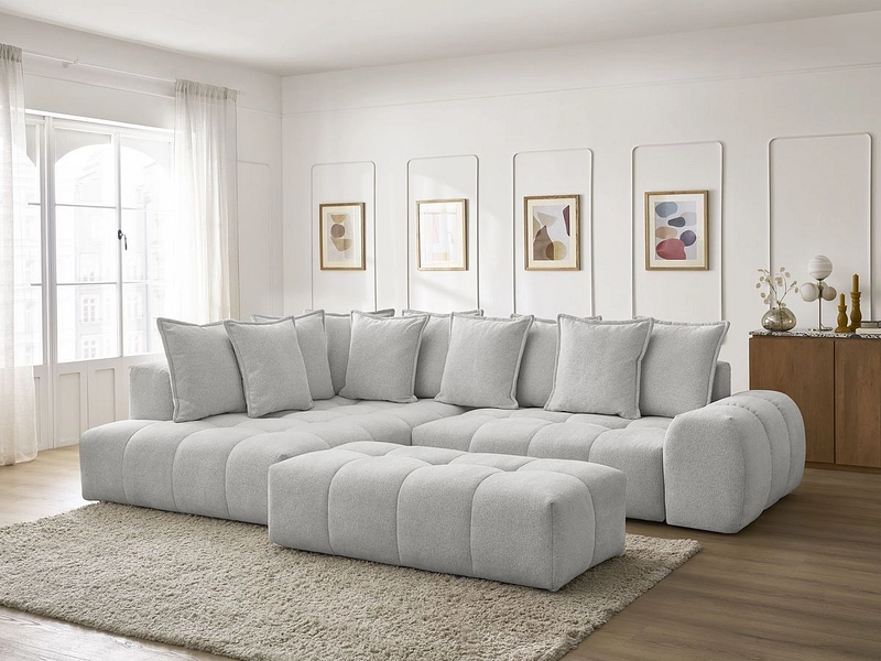 Canapé d'angle avec pouf BOBOCHIC EVEREST