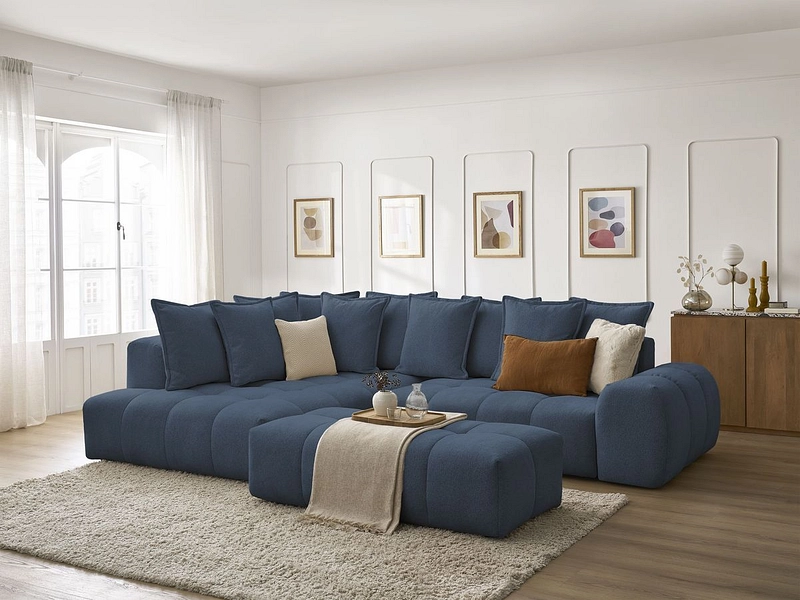 Canapé d'angle avec pouf BOBOCHIC EVEREST