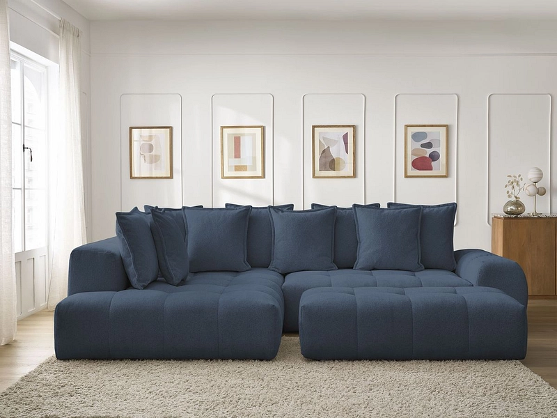 Canapé d'angle avec pouf BOBOCHIC EVEREST