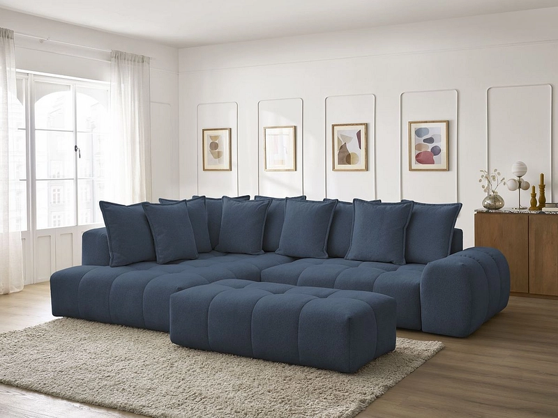 Canapé d'angle avec pouf BOBOCHIC EVEREST