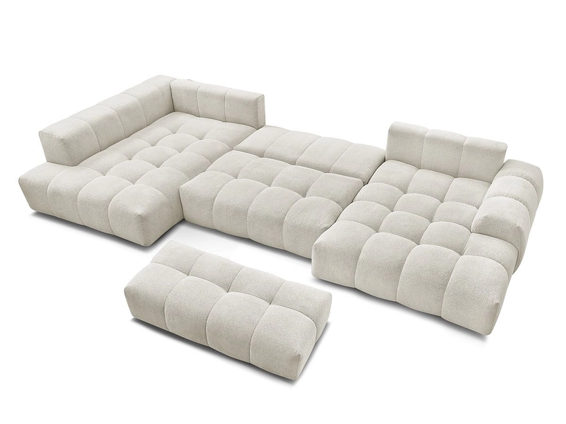 Canapé d'angle panoramique avec pouf BOBOCHIC EVEREST