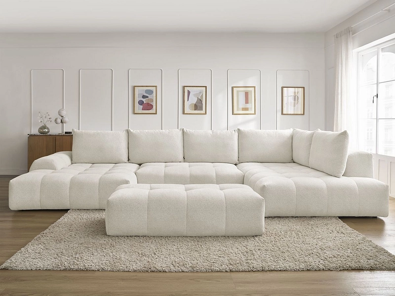 Divano ad angolo panoramico con pouf BOBOCHIC EVEREST