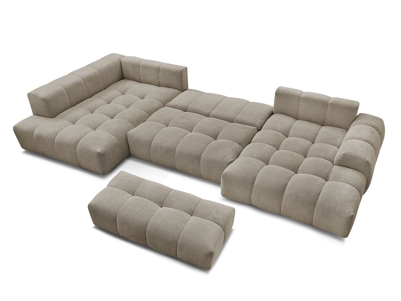 Divano ad angolo panoramico con pouf BOBOCHIC EVEREST