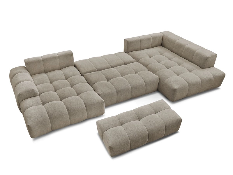 Canapé d'angle panoramique avec pouf BOBOCHIC EVEREST