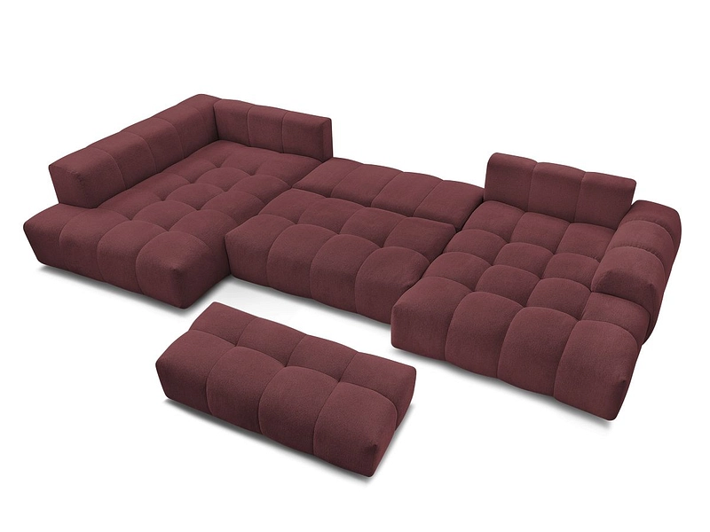 Canapé d'angle panoramique avec pouf BOBOCHIC EVEREST