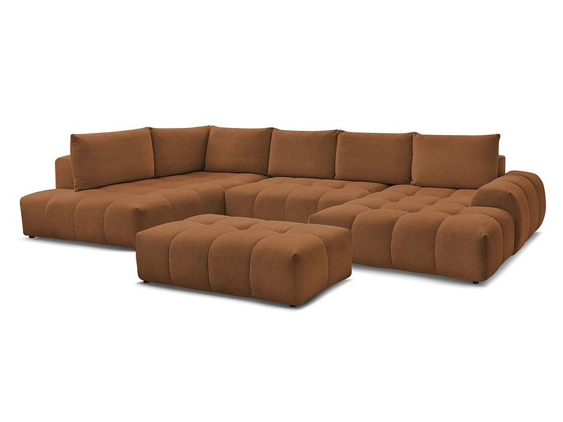 Canapé d'angle panoramique avec pouf BOBOCHIC EVEREST