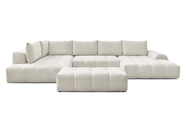 Canapé d'angle panoramique avec pouf BOBOCHIC EVEREST