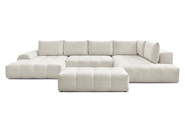 Divano ad angolo panoramico con pouf BOBOCHIC EVEREST