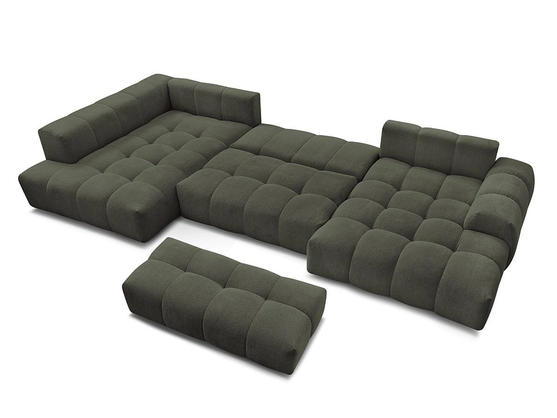 Canapé d'angle panoramique avec pouf BOBOCHIC EVEREST