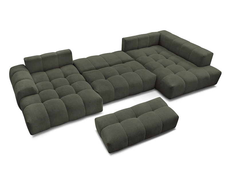 Canapé d'angle panoramique avec pouf BOBOCHIC EVEREST