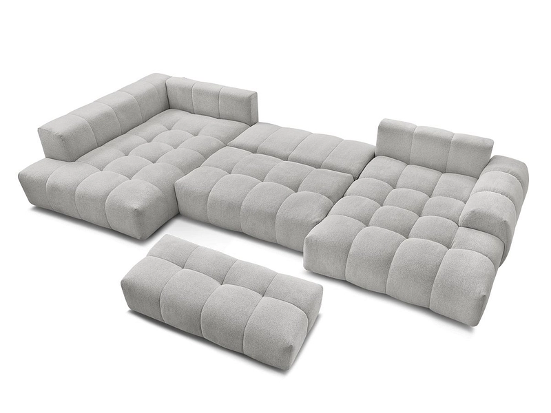 Canapé d'angle panoramique avec pouf BOBOCHIC EVEREST