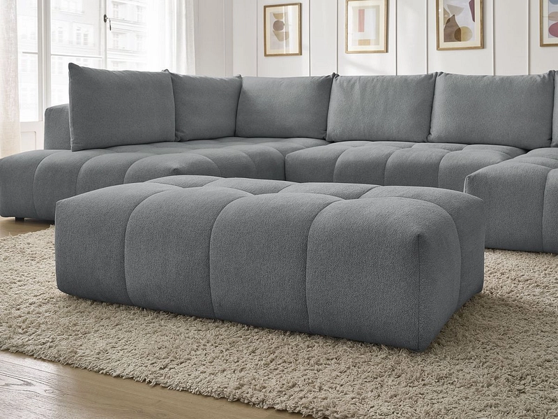 Canapé d'angle panoramique avec pouf BOBOCHIC EVEREST