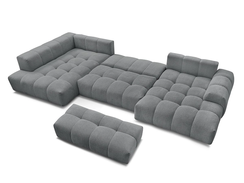 Canapé d'angle panoramique avec pouf BOBOCHIC EVEREST