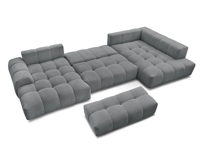 Canapé d'angle panoramique avec pouf BOBOCHIC EVEREST