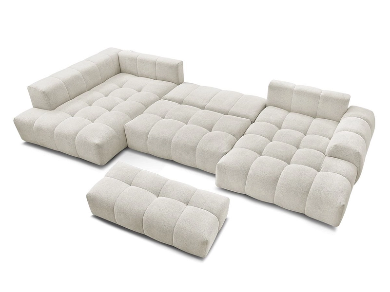 Canapé d'angle panoramique avec pouf BOBOCHIC EVEREST