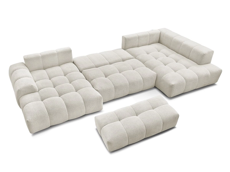 Canapé d'angle panoramique avec pouf BOBOCHIC EVEREST