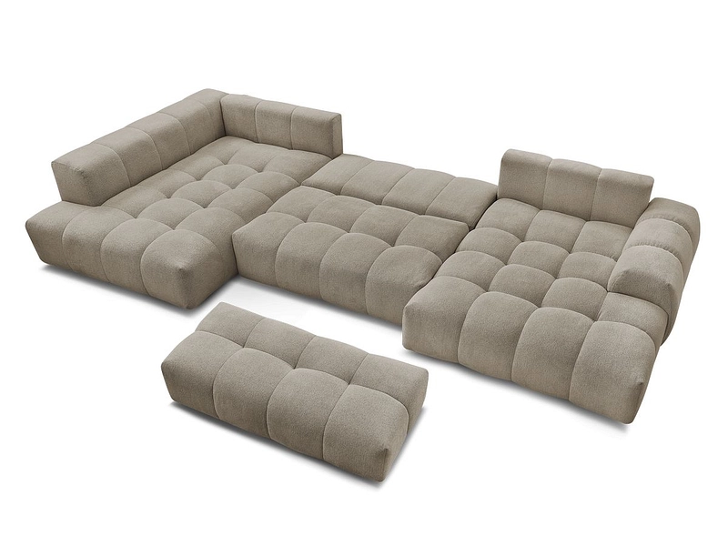 Divano ad angolo panoramico con pouf BOBOCHIC EVEREST