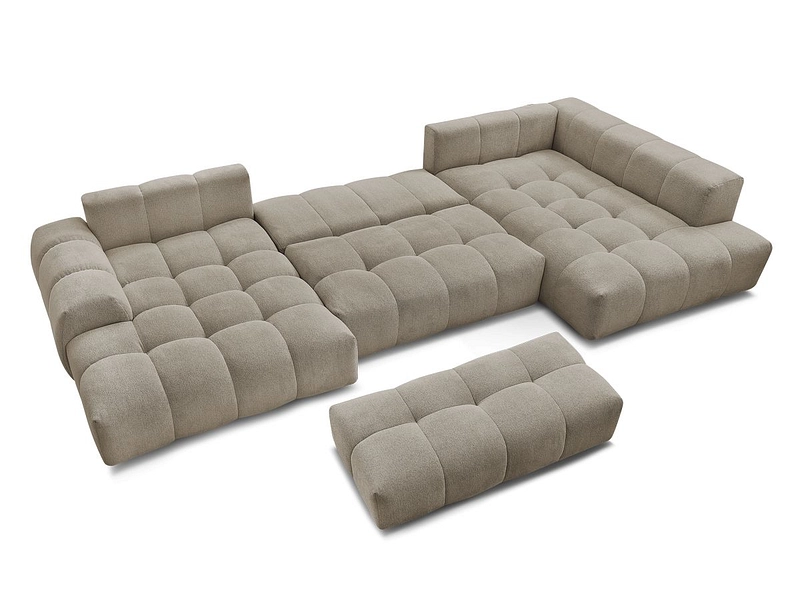 Divano ad angolo panoramico con pouf BOBOCHIC EVEREST
