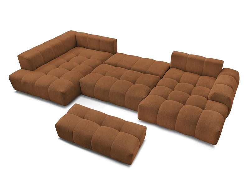 Canapé d'angle panoramique avec pouf BOBOCHIC EVEREST