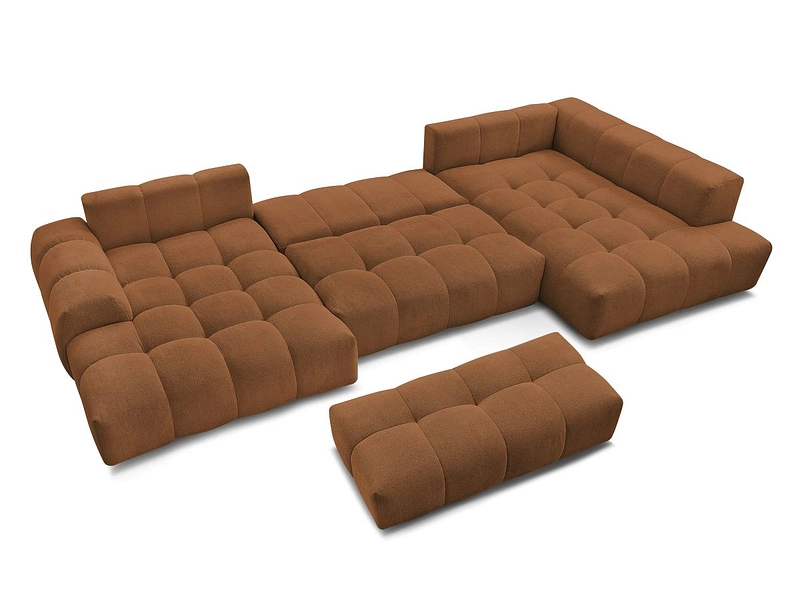 Canapé d'angle panoramique avec pouf BOBOCHIC EVEREST