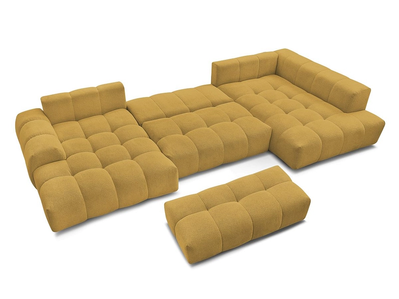 Canapé d'angle panoramique avec pouf BOBOCHIC EVEREST