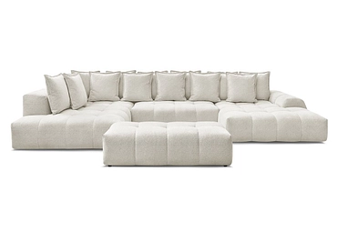 Canapé d'angle panoramique avec pouf BOBOCHIC EVEREST