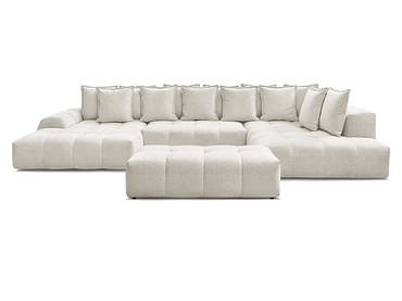 Canapé d'angle panoramique avec pouf BOBOCHIC EVEREST
