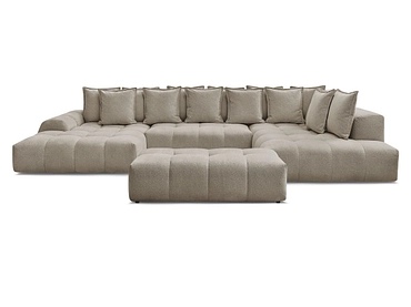 Divano ad angolo panoramico con pouf BOBOCHIC EVEREST
