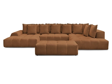Canapé d'angle panoramique avec pouf BOBOCHIC EVEREST